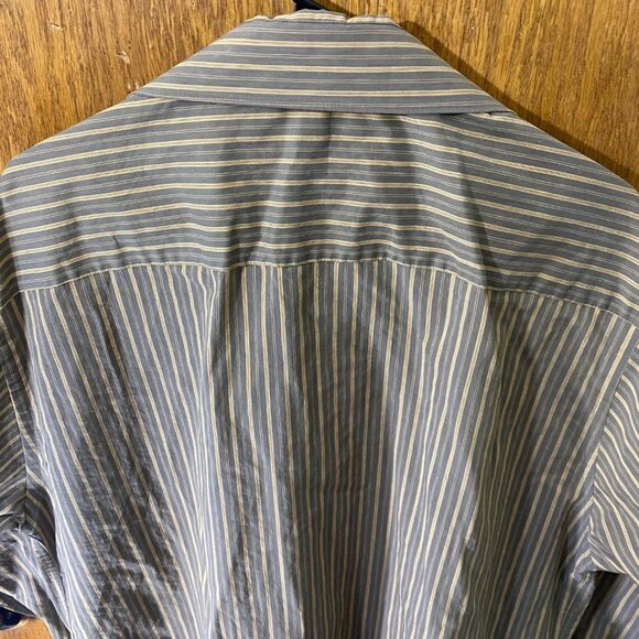Kenneth Cole Mens Dress Shirt Large 16.5 Neck Striped Long Sleeve Button-Up - Picture 4 of 5